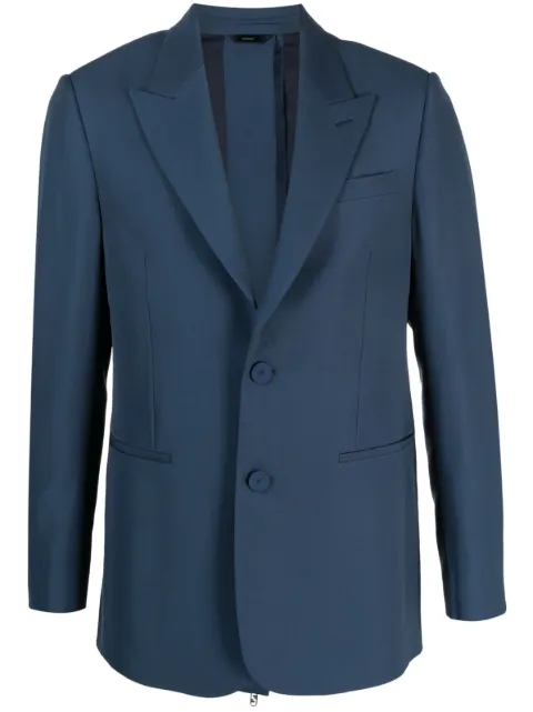 FENDI peak-lapels single-breasted blazer Blue FJ0726AMYT