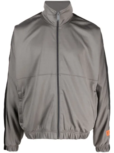 Heron Preston logo-patch zip-up sweatshirt Grey HMBD006S23JER0010900