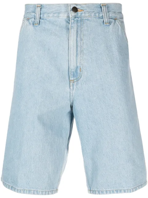 Carhartt WIP logo-patch denim cargo shorts Blue I032026