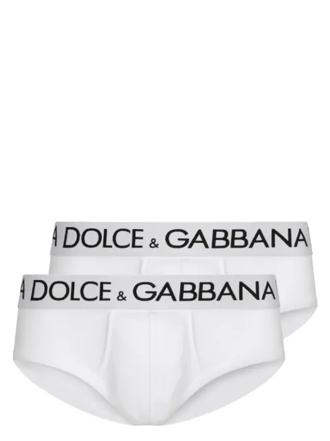 Dolce & Gabbana logo-print cotton briefs (set of two) White M9D69JONN97