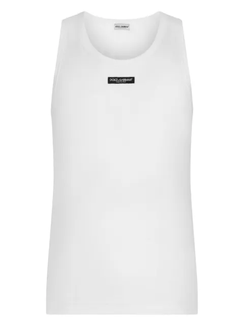 Dolce & Gabbana logo-patch tank top White M8E96JFUEB0