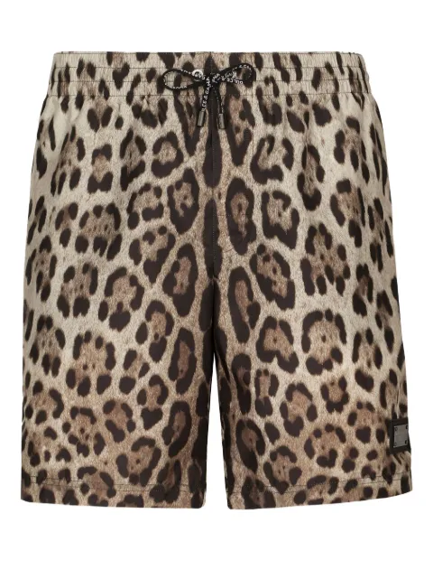 Dolce & Gabbana leopard-print swim shorts Neutrals M4E47TONO07