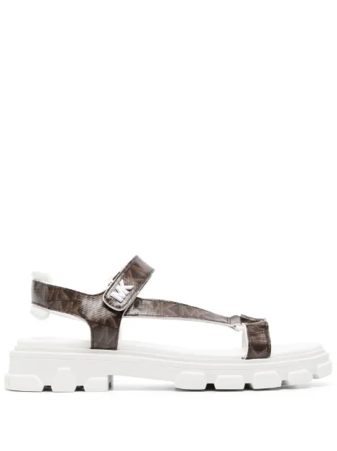 Michael Michael Kors monogram-print leather sandals Brown 40S3RIFS1B