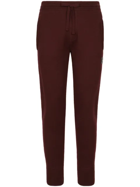 Dolce & Gabbana logo-plaque knitted track pants Brown GXO34TJEMQ3