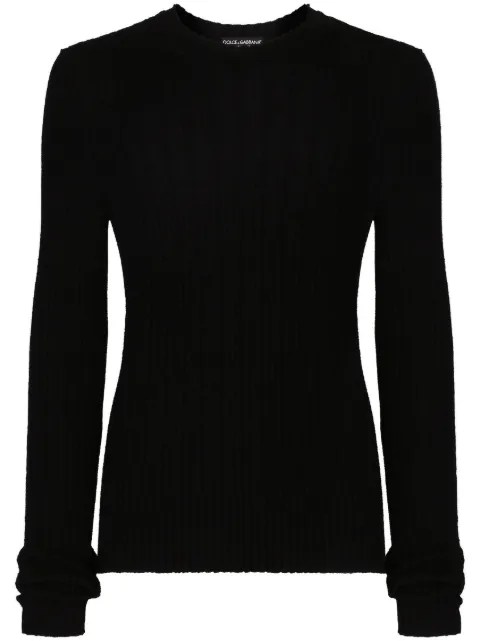 Dolce & Gabbana crew-neck ribbed jumper Black GXN49TJEMJ4