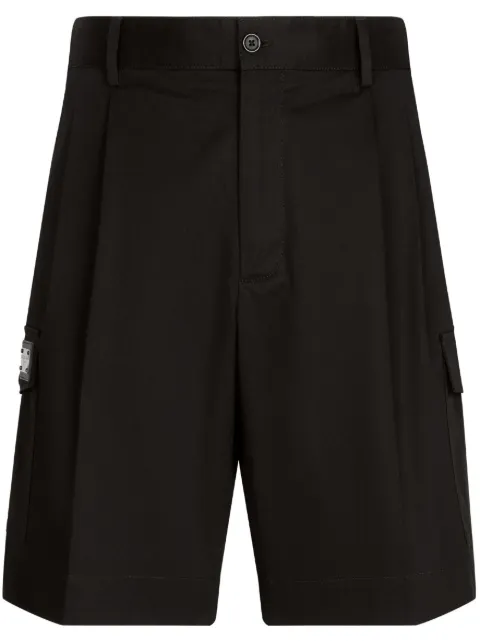 Dolce & Gabbana logo-plaque gabardine cargo shorts Black GW3JATFUFJR