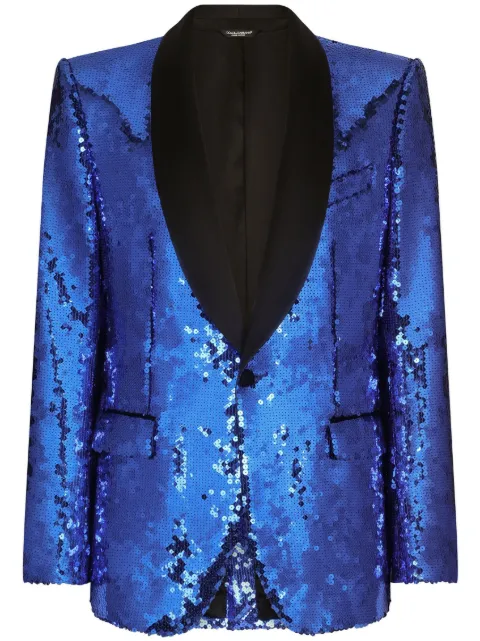 Dolce & Gabbana sequin-embellished suit Blue GKOSMTFLSEP