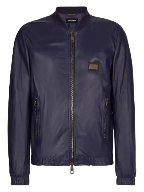 Dolce & Gabbana leather jacket Blue G9ZY5LHULR0