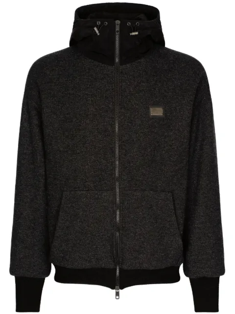 Dolce & Gabbana hooded zip-up jacket Black G9YF6TGG711