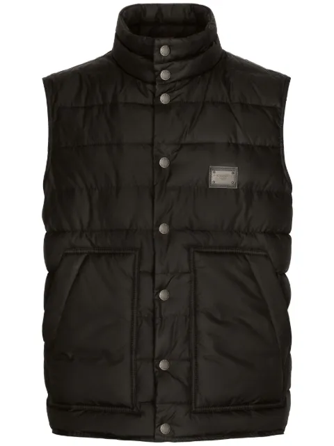 Dolce & Gabbana logo-plaque padded gilet Black G9AOJTGG781