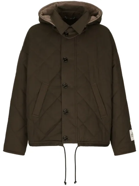 Dolce & Gabbana diamond-quilt padded jacket Brown G9AKETFU6ZCN0190