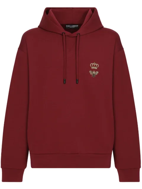 Dolce & Gabbana motif-embroidered pullover hoodie Red G9ACJZHU7H9