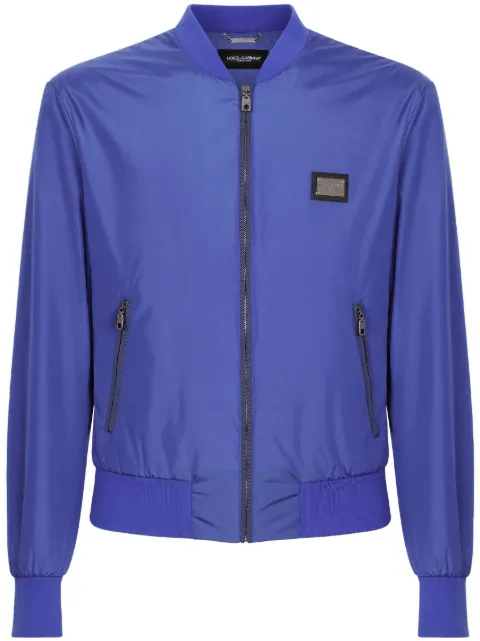 Dolce & Gabbana logo-tag track jacket Blue G9ABPTG7F2J