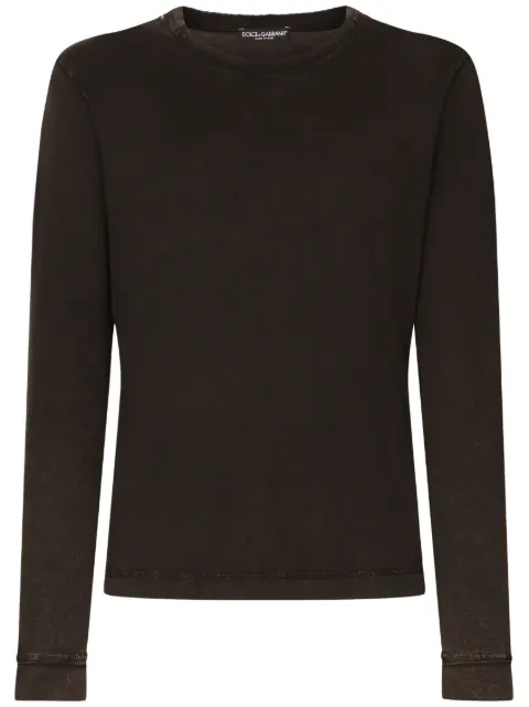 Dolce & Gabbana crew-neck cotton sweatshirt Black G8QR7TG7JX7