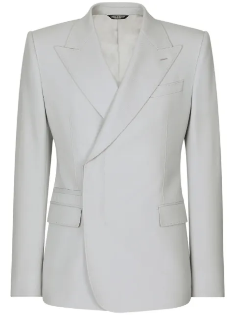 Dolce & Gabbana single-breasted wool blazer Grey G2RQ3TFUBE7