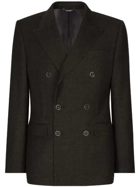 Dolce & Gabbana Sicilia-fit double-breasted blazer Grey G2QU4ZFUBF4