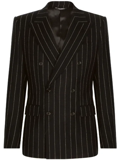 Dolce & Gabbana pinstripe double-breasted blazer Black G2QU4TFRMD4
