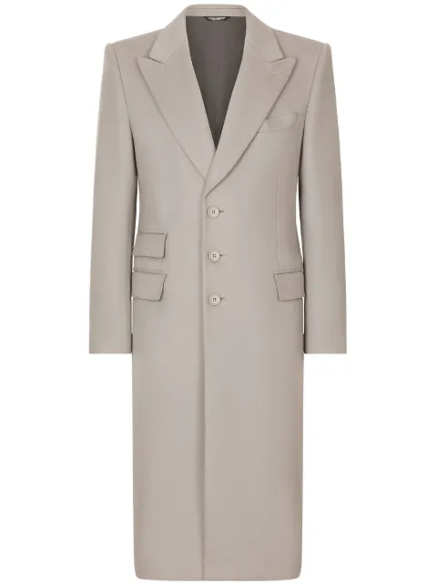 Dolce & Gabbana single-breasted cashmere coat Neutrals G041KTGG914