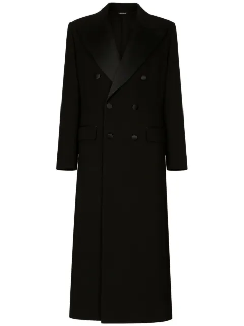 Dolce & Gabbana double-breasted peak-lapel coat Black G040LTFUBCI