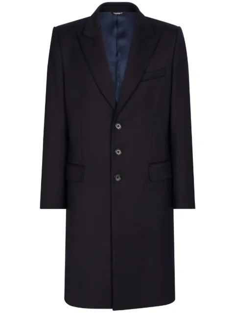 Dolce & Gabbana peak-lapels single-breasted coat Blue G002FTFURLJB3681