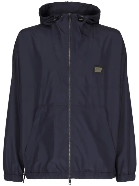 Dolce & Gabbana logo-plaque zip-fastening jacket Blue G9AIATFUSFW