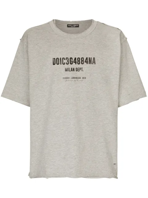 Dolce & Gabbana logo-print cotton T-shirt Grey G8RF4TG7K0C