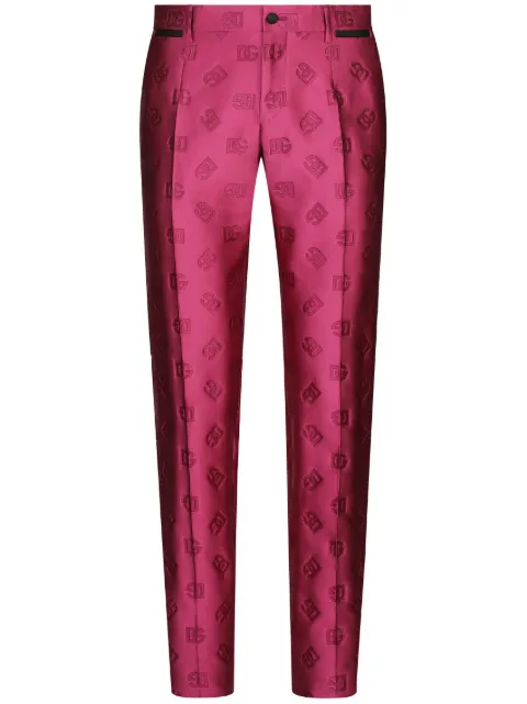 Dolce & Gabbana monogram-jacquard tailored trousers Pink GY7BMTHJMO3