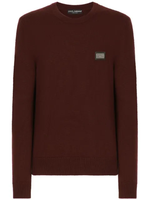 Dolce & Gabbana logo-plaque wool jumper Red GXO39TJEMQ4