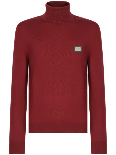 Dolce & Gabbana DG Essentials roll-neck wool jumper Red GXO35TJCVC7