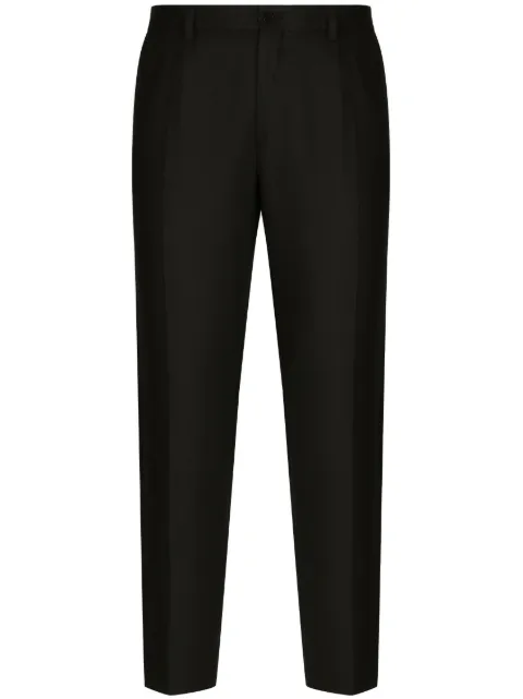 Dolce & Gabbana logo-patch tailored-cut trousers Black GW13ETFU4IU