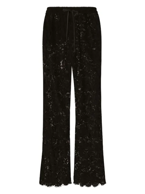 Dolce & Gabbana lace-panelling semi-sheer trousers Black GVVLATHLM3T