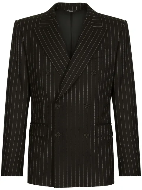 Dolce & Gabbana double-breasted pinstripe suit Black GKSLMTFRBC0