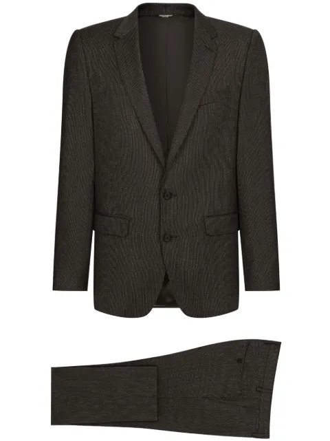 Dolce & Gabbana peak-lapels straight-leg single-breasted suit Black GK0EMTFRRD4