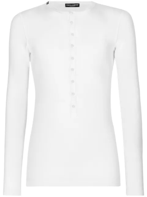 Dolce & Gabbana long-sleeve button-fastening top White G8PG8TFUGKY