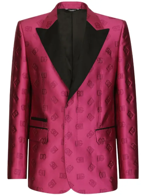 Dolce & Gabbana jacquard single-breasted tuxedo Pink G2RQ2THJMO3