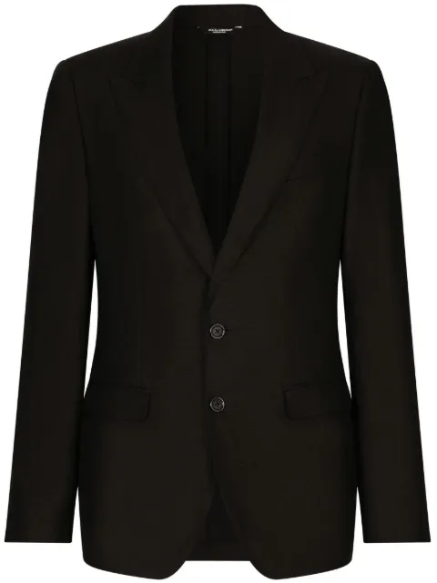 Dolce & Gabbana single-breasted linen Taormina blazer Black G2NW0TFU4IU