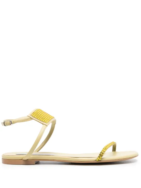 Stella McCartney crystal-embellished flat sandals Yellow 81E105