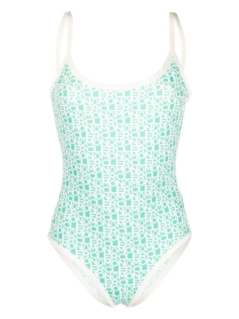 Moncler all-over logo-print swimsuit Green I10938N0000589A0Y