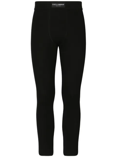 Dolce & Gabbana logo-patch cotton leggings Black M4F23JOUAIJ