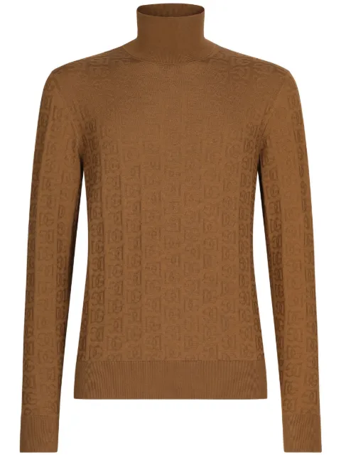 Dolce & Gabbana logo-embroidery knitted top Brown GXQ67TJBSE2A0405