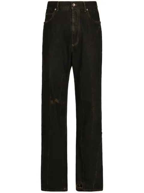 Dolce & Gabbana straight-leg cotton trousers Black GWVNXDG8JF0