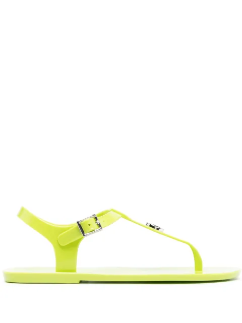 Michael Kors thong-strap logo plaque sandals Green 40S3MAFS1Q