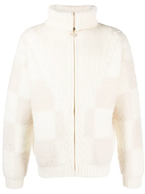 Casablanca checked bouclé cardigan White MF23KW509