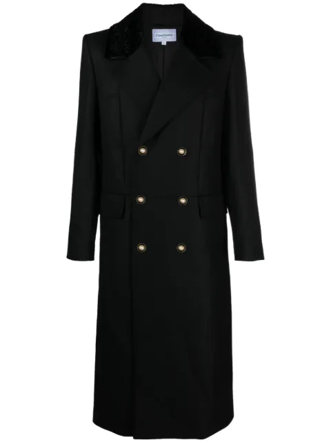 Casablanca double-breasted wool coat Black MF23OT083