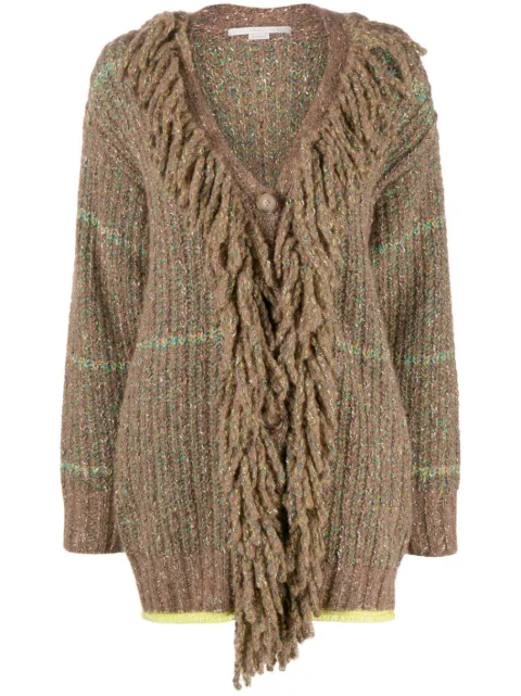 Stella McCartney cable-knit tweed cardi-coat Brown 6K05193S2