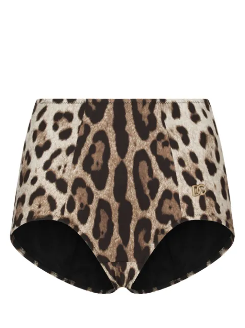 Dolce & Gabbana leopard-print high-waisted bikini bottom Brown O2A16JONO11