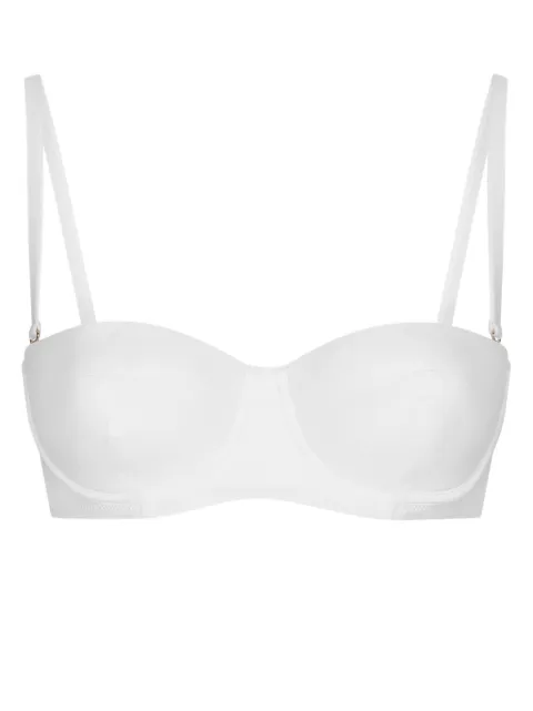Dolce & Gabbana logo-plaque bikini top White O1A16JONO12
