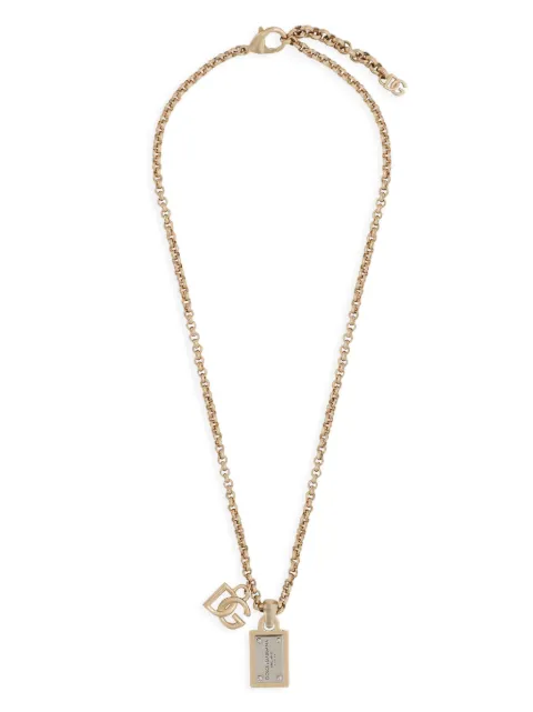 Dolce & Gabbana logo-lettering chain-link detailing necklace Gold WNP6T1W1111