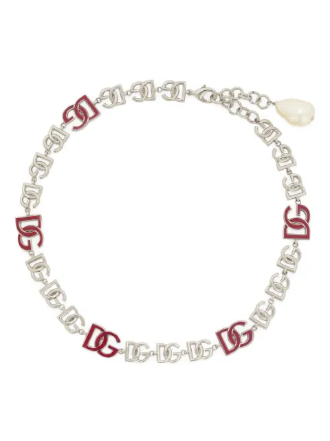 Dolce & Gabbana logo-lettering polished necklace Silver WNP6L3W1111