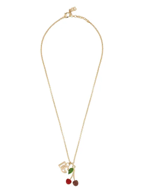 Dolce & Gabbana logo-charm polished necklace Gold WNP6C1W1111